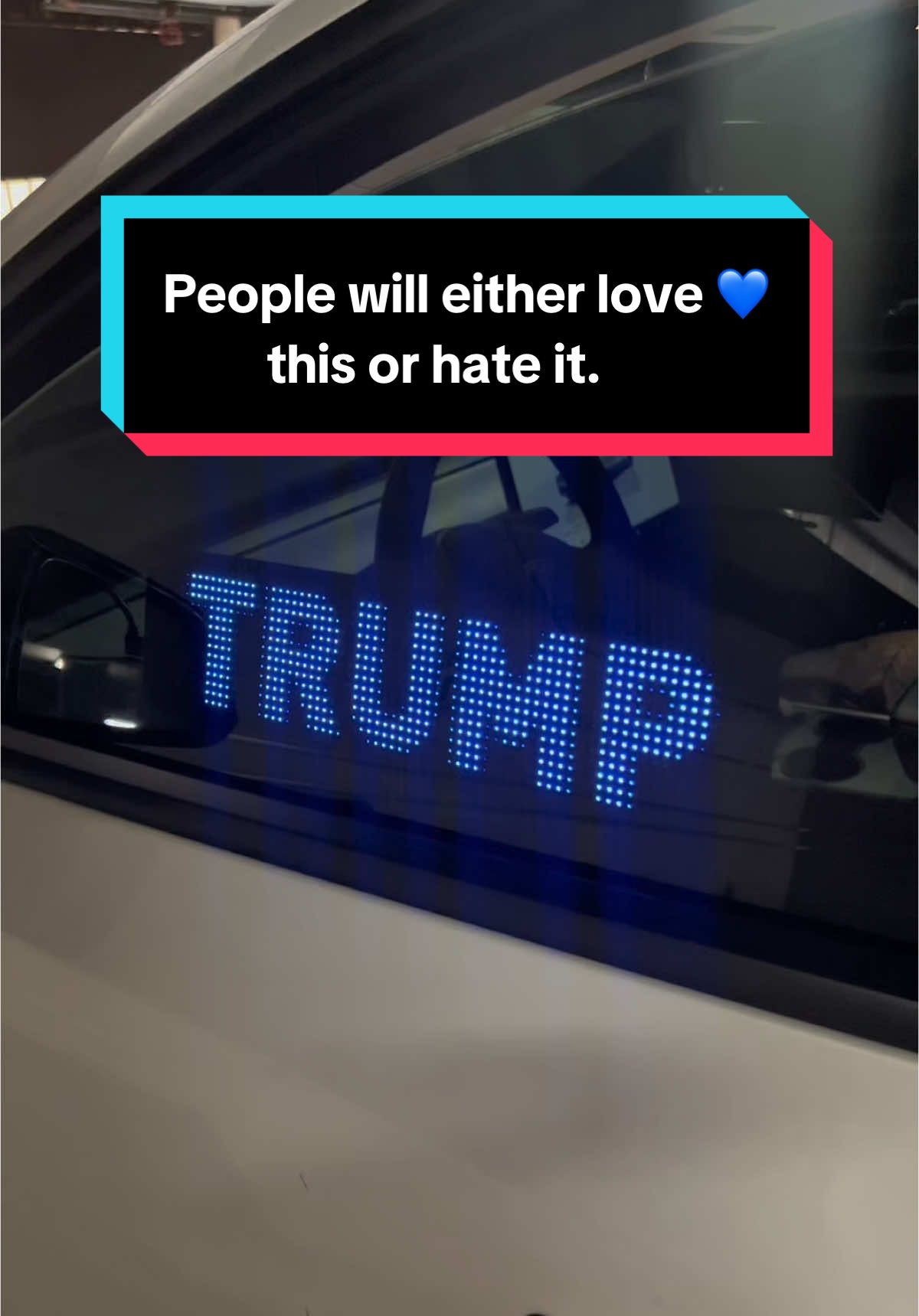 Do you love it or hate it?! #tiktokshop #cartiktok #cargadgets #led #carmods #ledsign #caroftiktok #trolls #jdmnation #noahtech #trump #trump2024 #FallDealsForYou #TikTokShopBlackFriday #TikTokShopCyberMonday #fy #fyp 