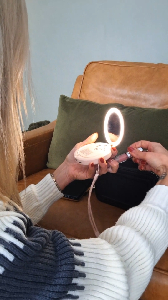 Electric hand warmer which doubles up as power bank for fast charge and compact mirror with led light . perfect gift idea  #tiktokmademebuyit #handwarmer #powerbankcharger #gadget #giftideas 