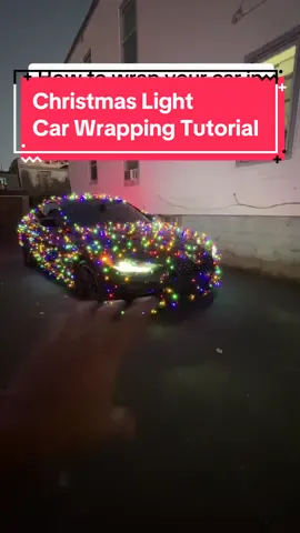 How to wrap car in christmas lights🎁 #christmaslights #christmaslightsoncar #christmas #holidaysparkle #bmwtok #fyp #viral 