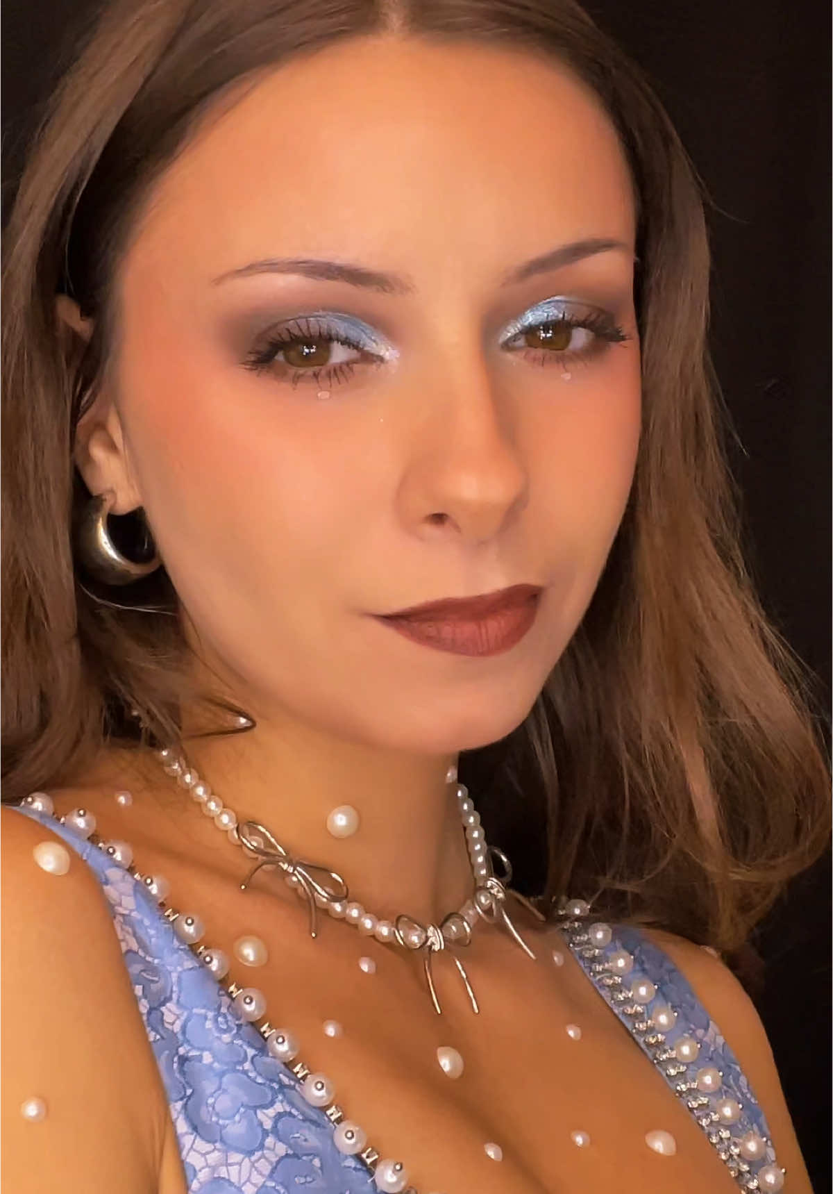 Something elegant 🩵👑 Products used- • @NYX Professional Makeup (bare with me serum concealer). • @tarte cosmetics (tartelette juicy amazonian clay palette).  • @elemanbeauty (ballerine palette).  • @Lancôme (cils booster xl, hypnose drama mascara, L'Absolu Rouge Intimatte is a soft matte lipstick(first kiss).  • @DIBSBEAUTY (desert duo. ) • @Smashbox Cosmetics (sheer to stay color tint-wisteria, the original photo finish smooth+ blur primer, halo healthy glow skin tint).  @Beauty Creations Cosmetics (pink cloud setting powder) • @Maybelline NY (fit me setting powder).  • @SACHEU Beauty US (lip liner stay-N, colver).  Dress- @SHEIN @SHEINUS  - id #: 25490505 (shop name:Enchnt) . . . #makeup #tutorial #fyp #mua #grwm #shein #SHEINforall #sheinshops 