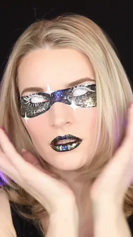 ✨ If I was a superhero this would be my mask 🦹🏼‍♀️  @Morphe Cosmetics   - Mixed Signals. Colors : “Partner, BFF, Forever and Into It. @PinkyParadise   - Contact lenses in Princess Pinky Cosplay White Blind @Mehron Makeup   - Paradise Makeup, 30 color pro pallette. Color : Black  #superheromakeup #tapemakeupchallenge #tapemakeup #creativemakeup #pinkyparadise #morphepartner #morphe #mehronmakeup 