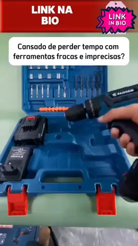 Parafusadeira/Furadeira 21V C/ Kit Maleta COM DUAS BATERIAS Kit de 28pcs . 🚀🚀Link na biooo .. Aproveite 