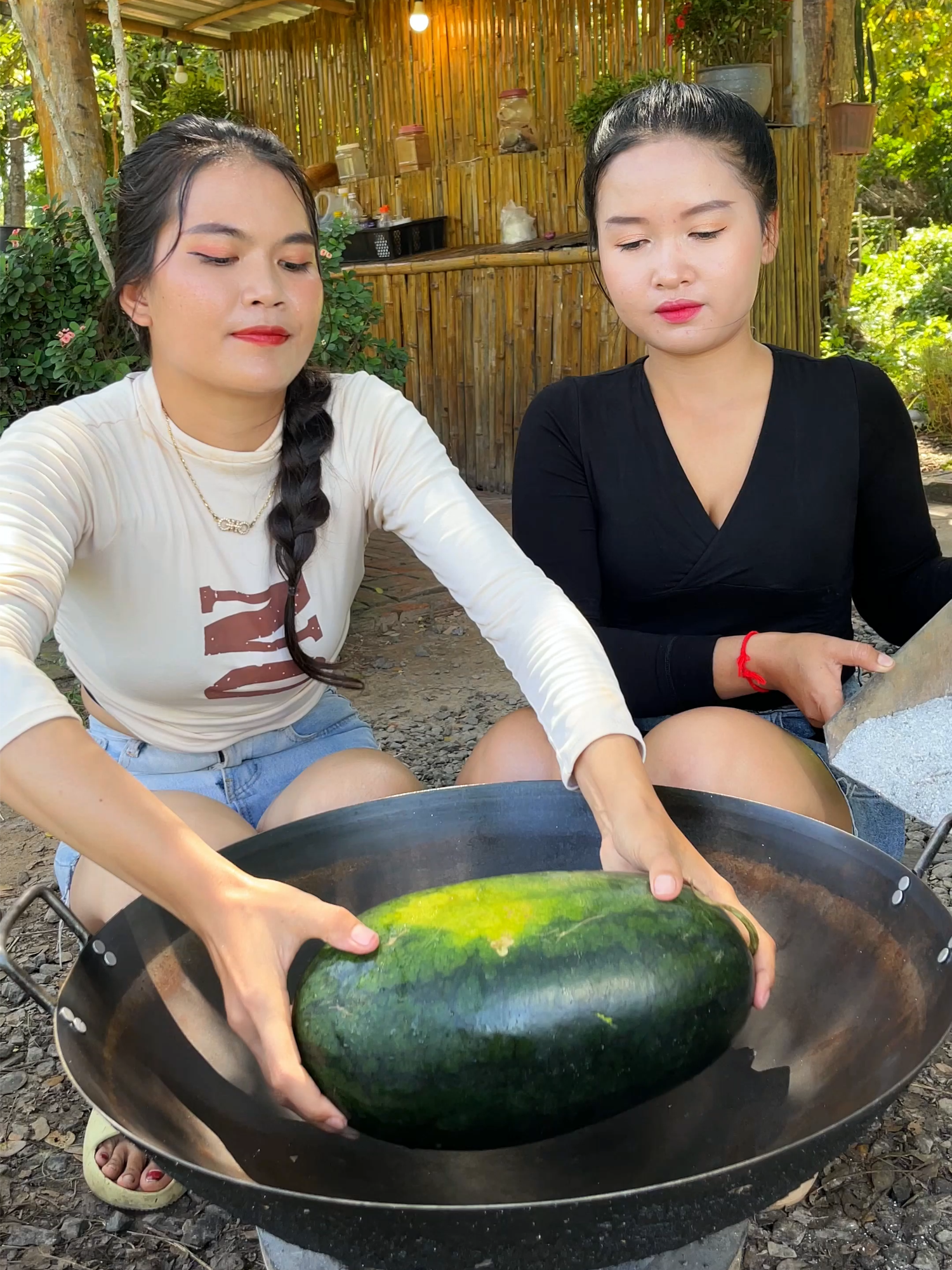 Cooking watermelon recipe and eat #foodtiktok