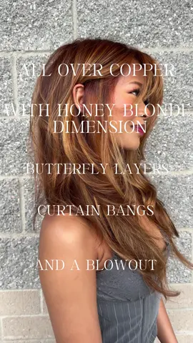 Fuck it lets grow our tiktok. 10 k here I come 2025 #copperhair #foryoupage #fall #butterflycut #balayage #blowoututorial 