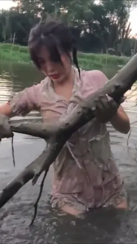 Beautiful girl catching fish #beautiful #girl #fishing #camping #survival #Outdoors #fyp