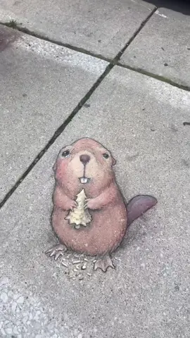 Replying to @1957jag When every corner becomes an artistic adventure! Artist:David Zinn(StreetArtByDavidZinn) #art #amazing #beauty #streetart #sidewalkchalk #artist #creative 