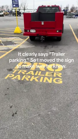 Be respectful to others. If you dont have a trailer, don’t park in the trailer parking. #lowes #badparking #avon 