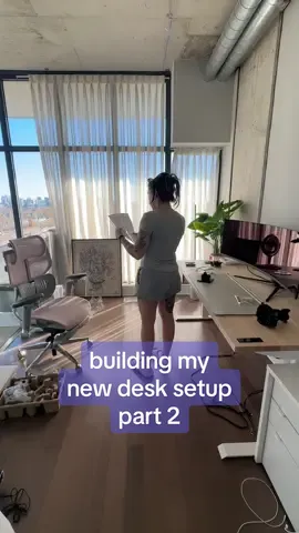 how do i still have so much to do?? 😭 see you in part 3!!  desk accessories from ergonofis! up next is cable management, finishing touches & cleaning clutter so stay tuned  ft sounds inspired by @Tara Nguyen 🥰 #desksetup #roommakeover #homeoffice #loftliving #GamingSetup #setups #deskspace #pcsetups #loft #apartmentdecor #apartmenttherapy #desktour #pcsetup 