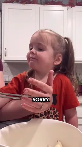 This is why she prefers to take over the mixing herself. 😂 #dartfam #kidsinthekitchen #toddlers