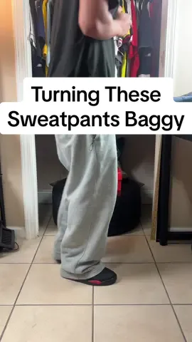 Adding a flare to these grey sweatpants to make them baggy from both the thigh area and also the bottom of them #Custom #Jeans #Customjeans #upcycling #reworked #y2k #aacustom #CapCut #baggy #sewing #flare 