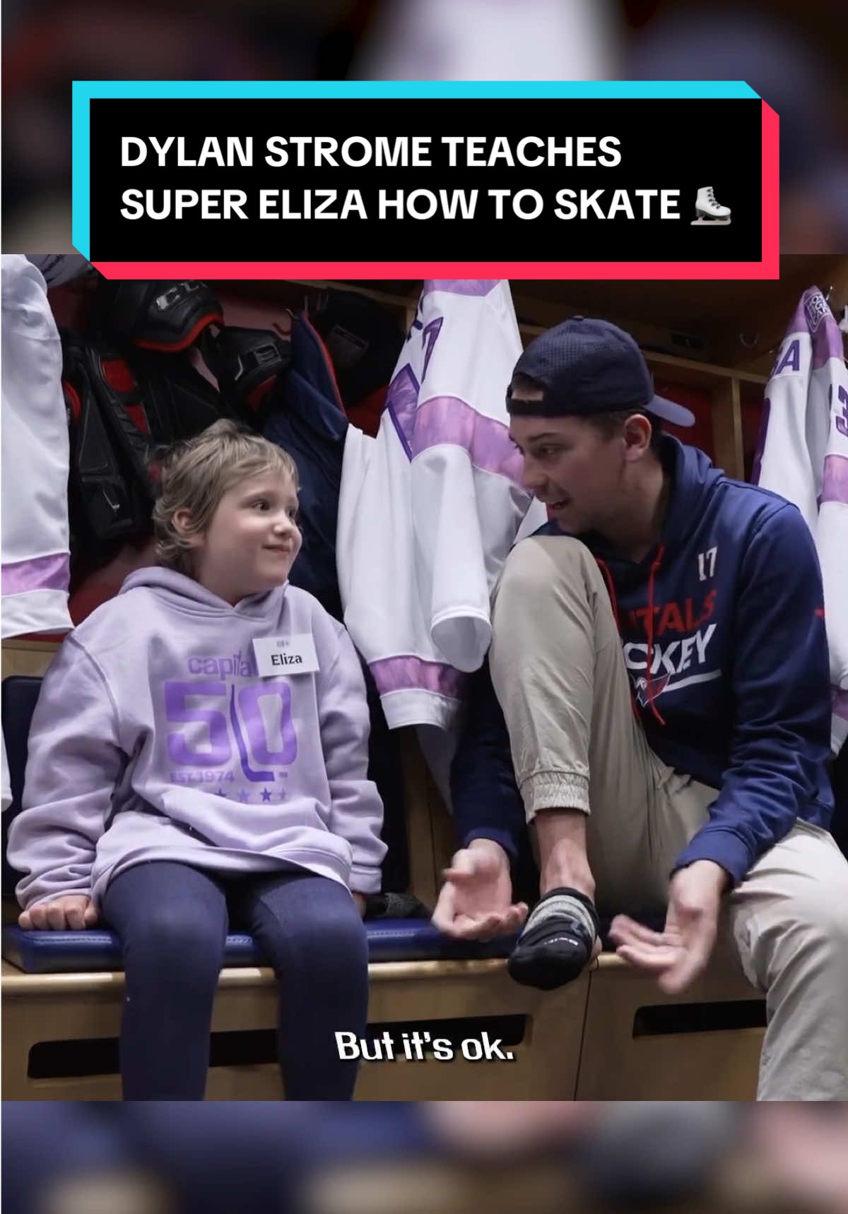 the girl dad instinct is strong with Dylan Strome 🥹 (🎥: @Washington Capitals) #HockeyFightsCancer #NHL #WashingtonCapitals 