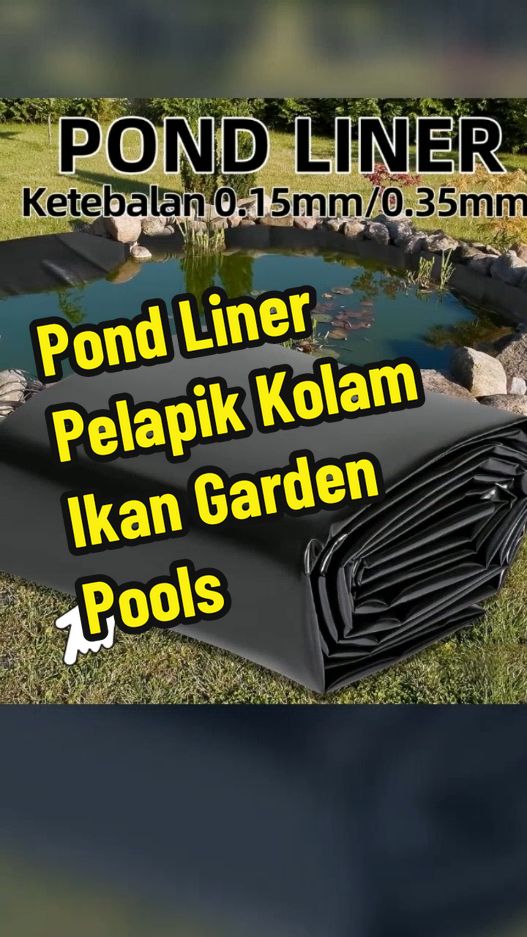 0.15mm/0.35mm Thickness Pond Liner Black Roll Fish Pond Liner Thick Pelapik Kolam Garden Pools HDPE Membrane Reinforced Guaranty Landscaping #landscaping #thickness #pond #liner #blackroll #fishpond #liner #thick #pelapik #kolam #ikan #gardenpools #tiktokshop #tiktokaffiliate 