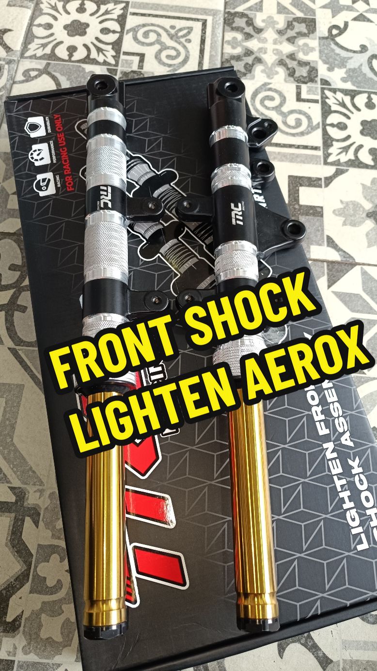 TRC RACING CNC LIGHTEN FRONT SHOCK ASSEMBLY FOR AEROX V1 V2 ADJUSTABLE PRELOAD #TRC #trendingvideo #motorcylepartsandsaccessories #yamaha #aerox #affordable #motorcycleaccessories #motorcyclesoftiktok #trending #fyp #tiktokfinds 