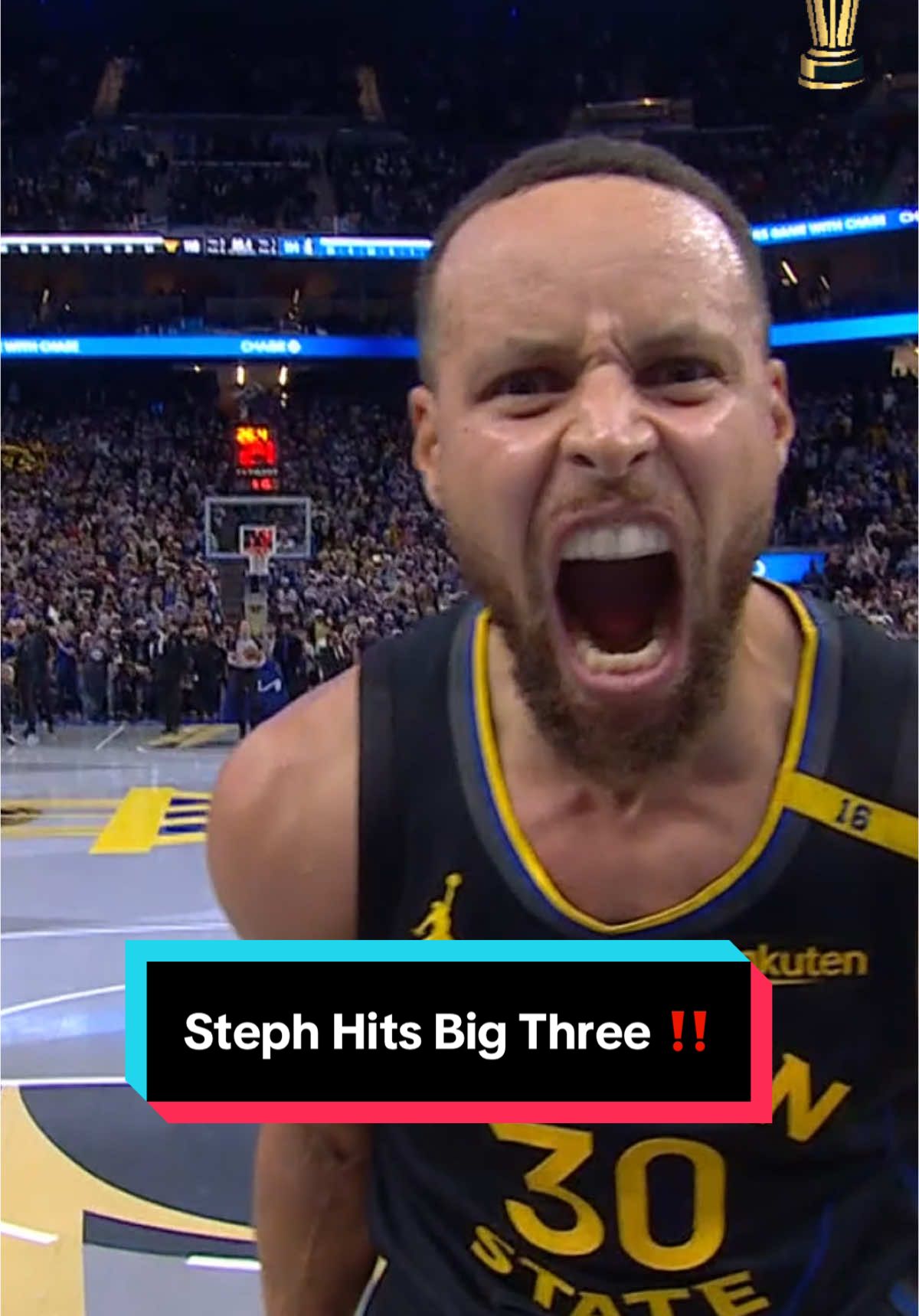 🏆 Steph knocks down the three and gets HYPED 🏆 #NBA #Basketball #NBAHighlights #StephCurry #GoldenStateWarriors 