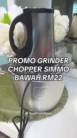 Chopper Blender Simmo, harga murah skrg! Senang sangat nak pakai! 2 liter 450w ya. Nak blend apa2 lajuuu 💨 #chopper #pengisardaging #simmo 