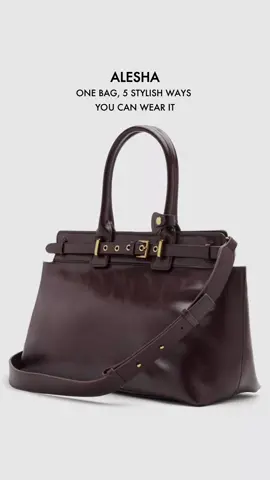 One bag, endless style. The Alesha Top Handle Belted Bag lets you switch up your look, five different ways!  #AleshaBag #StyleVersatility #PAZZIONOfficial #OneBag5Ways