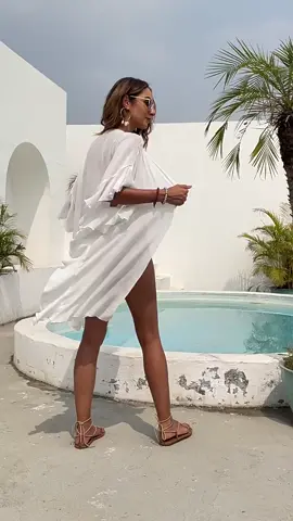 2025 White Ruffled Loose Swimwear Cardigan Women‘s Beach Vacation Sunscreen Bikini Outerwear#swimwear #bikini #bikinigirl #swimwearcoverup #womenswearfashion