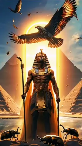 Enter a realm of ancient power and mystery. A Pharaoh stands surrounded by sacred scarabs, with a falcon symbolizing the god Ra soaring above. The pyramids and a gateway to another world lie behind him, where history and myth intertwine in a breathtaking vision. Ai Video #fantasy #edit #epic #ai #art #wallpaper #wow #fantasyworld #foryoupage #fyp #foryou #capcut #foru #fye #power #viral #trending #shorts #anicentegypt #pharoah #egypt #pyramid #History #ancient #تصميمي #فرعون #مصر🇪🇬 #الاهرامات #الذكاء_الاصطناعي #تصميم_فيديوهات🎶🎤🎬 #ذكاء_اصطناعي #legend 