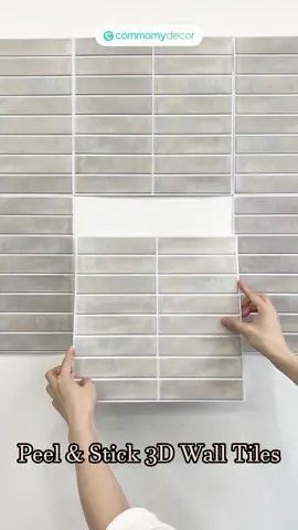 Welcom To Commomy Decor. Easy DIY Room with our unique one step tiling system. #commomy #commomydecor #peelandsticktiles ##homedecor #backsplash #artwall #3dwallpanel #peelandstickbacksplash #kitchen #bathroom #bedroom #peelandstickwalltile #DIY #peelandsticktilediy #peelandstick #walltile #wallpanels