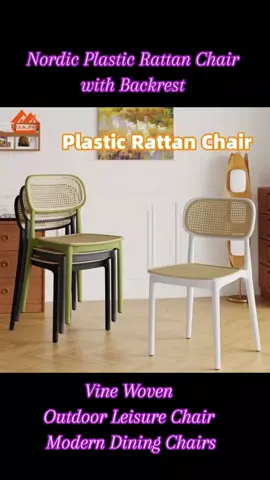 Nordic Plastic Rattan Chair With Backrest Vine Woven Outdoor Leisure Chair Modern Dining Chairs Price dropped to just ₱829.00!