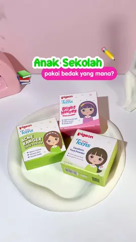 Anak sekolah cocok pakai bedak yang mana ya?👀 #PigeonTeensIndonesia #SkincareRemaja #MakeupRemaja 