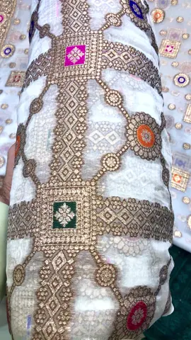 Rs:6500 Mina kari pure shafon 3piece suit #banarsisuit #sale #weddingdress #mehndidress #ukfashion #trendingdress #fashion #dresses #gulfabrics #foryoupage #fypシ 