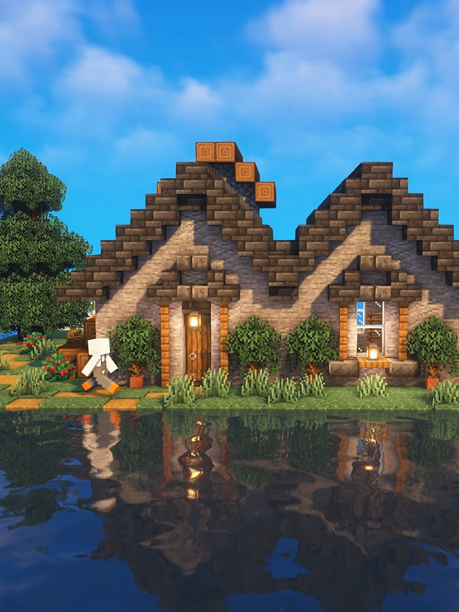 Stone House #Minecraft #minecraftbuilding #minecrafttutorial #minecrafter #minecraftideas #minecrafthouse #มายคราฟ #fyp