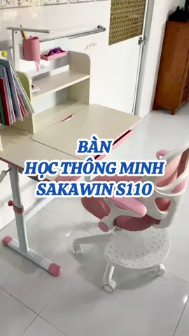 Bàn thông minh Sakawin S110 size lớn cho bé, có giá sách, tuỳ chỉnh độ cao dễ dàng, giúp bé ngồi đúng tư thế - Bộ bàn+ghế G18 HỒNG #banhocsakawin #sakawin #mevabe #shoputni 