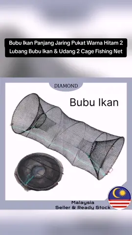 Bubu Ikan Panjang Jaring Pukat Warna Hitam 2 Lubang Bubu Ikan & Udang 2 Cage Fishing Net #bubuikan #jaringpukat #fishingnet #bubu #viralvideo #viral #tiktok #viraltiktok #page #followformore #followers➕ #racuntiktok #racuntiktokshop #follwer1000k #followers #fishinglife #fishingtiktoks #fishing #fyp #fypage #foryou #tiktokshop 