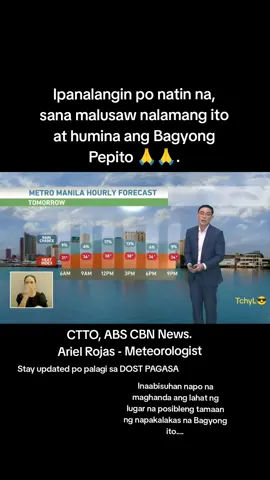 Update sa binabantayang Bagyong #PepitoPH na nagbabadayang tumama sa may Bicol Region, Calabarzon, Central Luzon at Eastern Vizayas na pinaghahanda nadin sa banta ng Bagyong #PepitoPH na Possibleng tumama sa Kalupaan sa Linggo Bilang Typhoon or Super Typhoon Category. Sinasabi ng PAGASA na Bunskd ito ng napakalakas na High Pressure Area or HPA sa may Karagatan ng Japan kaya naiitulak nito ang BAGYO pababa ng Pilipinas at ngayon ay nagbabadyang Daanan ang Southern portion ng Luzon.. Pinaghahanda napo ang mga lugar na nabanggit ko kanina lalo na kung bago maglinggo ay hindi padin nagbabago ang track nito. Madami pang posibleng mabago dahil malayo pa ang BAGYO pero isa lang ang sigurado ito ay napakalakas talaga na posibleng abutin ng Super Typhoon at itaas ang #TCWS Signal Number 
