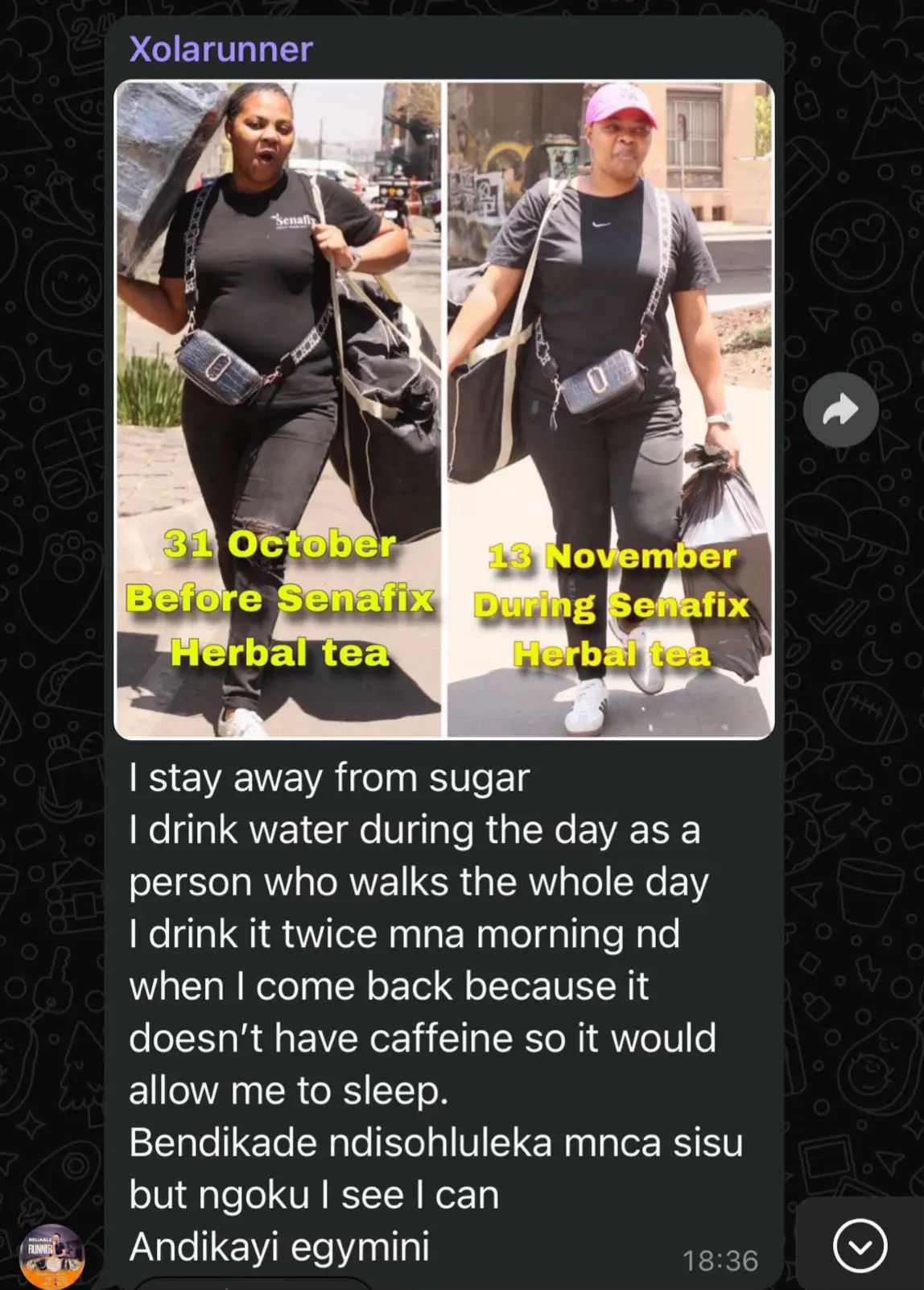 I am fighting umkhaba nothing but umkhaba with Senafix Herbal Tea.  R300 per bottle  28-30 days supply  No Gym no Diet Reduce belly fats Glow skin and slow aging Easy pain and muscle soreness Promotes heart health Enhance brain functioning  Lowers cancer risk Regulates blood sugar levels For orders 0846453507 #sama28  #weightlosstransformation  #fyyyyyyyyyyyyyyyy  #senafixmkhabamustfall 