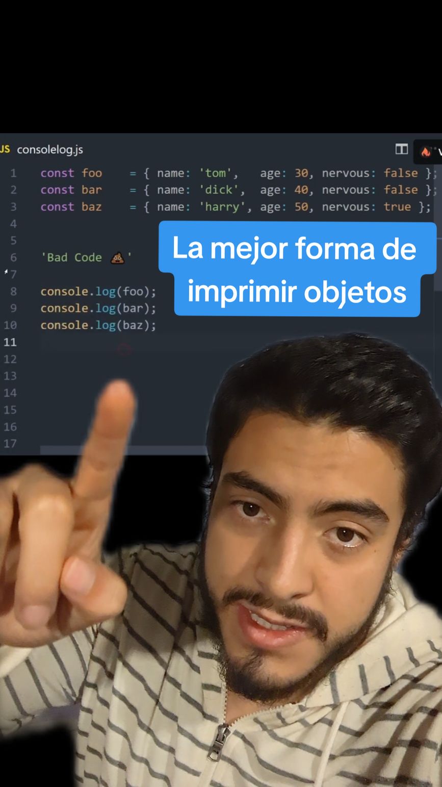 console.log en JavaScript | La mejor forma de imprimir objetos en JavaScript #codigo #programacion #greenscreen 