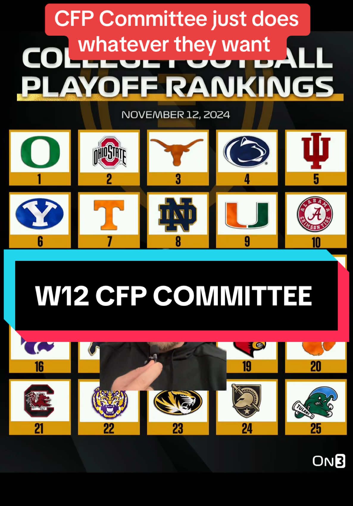 This is why I say Wazzu can’t get in. They won’t want them in. #cfbchuck #cfb #CollegeFootball #top25 #cfp #collegefootballplayoff #greenscreen 