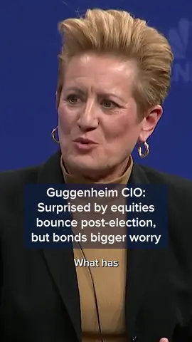 Anne Walsh, Guggenheim Partners Investment Management chief investment officer, was surprised by the stock rally after the U.S. elections, but less so that stocks went up than that they went up by so much. But her bigger concern remains on the bond side of the markets. She said investors will be “more wary” given the election rally and the pulling forward of expectations about tax cuts and regulation and expectations they will contribute to growth. Tap the link in bio for live updates on Delivering Alpha. #CNBC