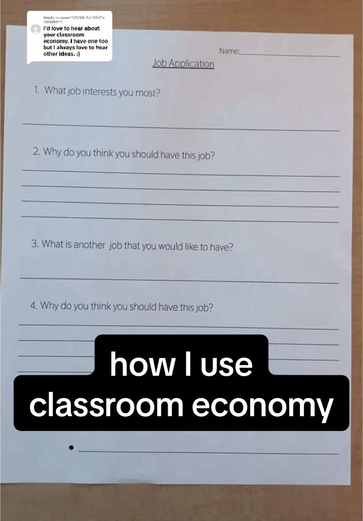 Replying to @user4125961637692  Creating Classroom Economy was such a game changer for me as a teacher. Students are leaders around the classroom and taught such valuable life skills. 🏆     How to apply for jobs, different jobs pay differently, confidence, communication, accountability, balancing a checkbook, multi-digit addition and subtraction, appropriate spending, and all while having fun!☺️        #teachersoftiktok #teacherlife #teachertok #thirdgradeteacher #thirdgrade #classroomeconomy #classroommanagement #classroom #fyp 