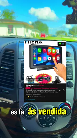 2024 Upgraded Wireless Carplay Stereo with Suction Mount, Rear Camera,#carplay #camara 