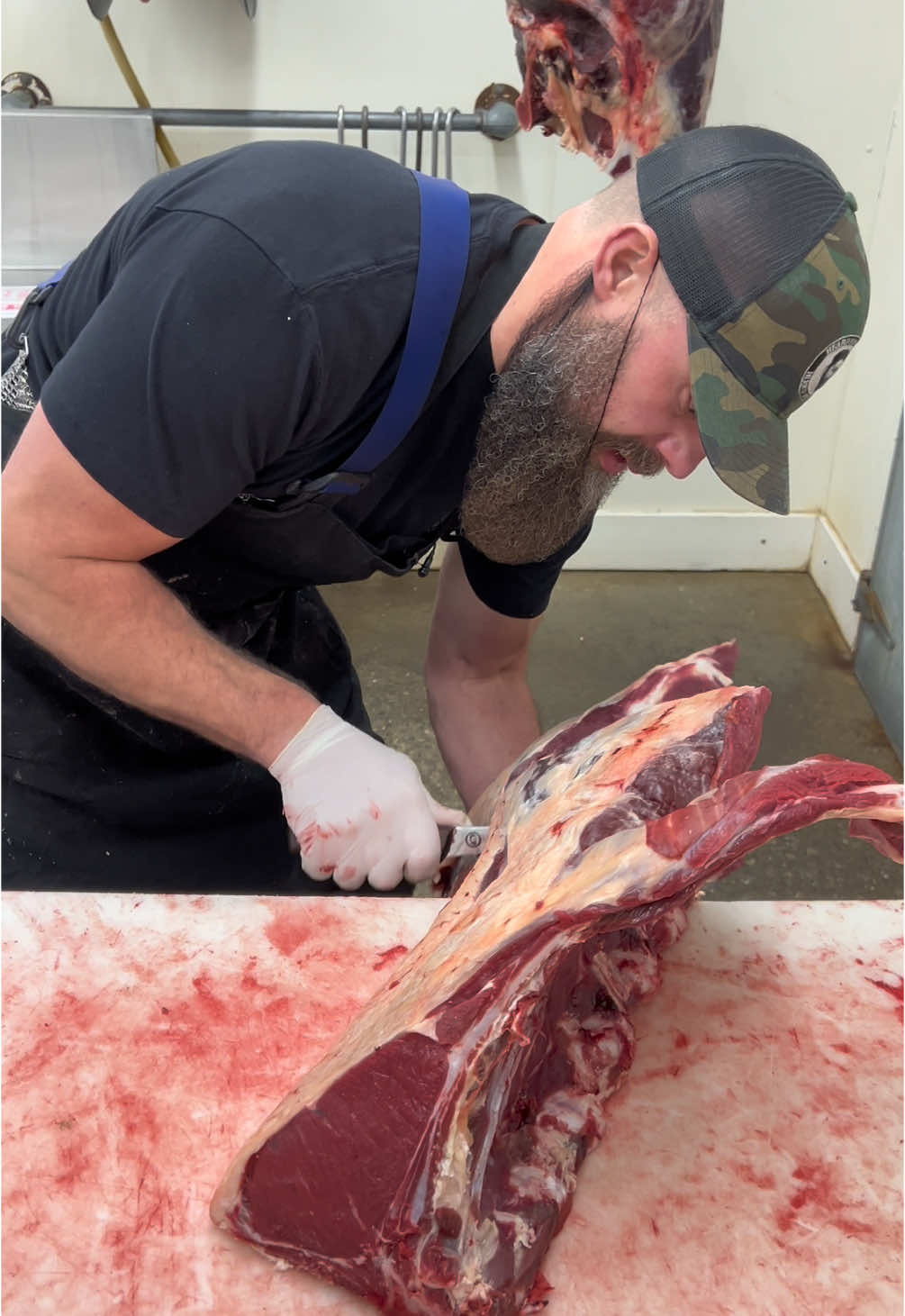 Breaking down a Bison loin. 🦬 🔪🥩 #reelsinstagram #reels #reelsviral #reelsvideo #video #viral #trending #foryou #fyp #bbq #meat #beef #steaks #thebeardedbutchers #youtube #butcher #food #beardedbutcher #eat #algorithm #barbecue  #steak #asmr #algorithim #Foodie #beef #bison #ribeye 
