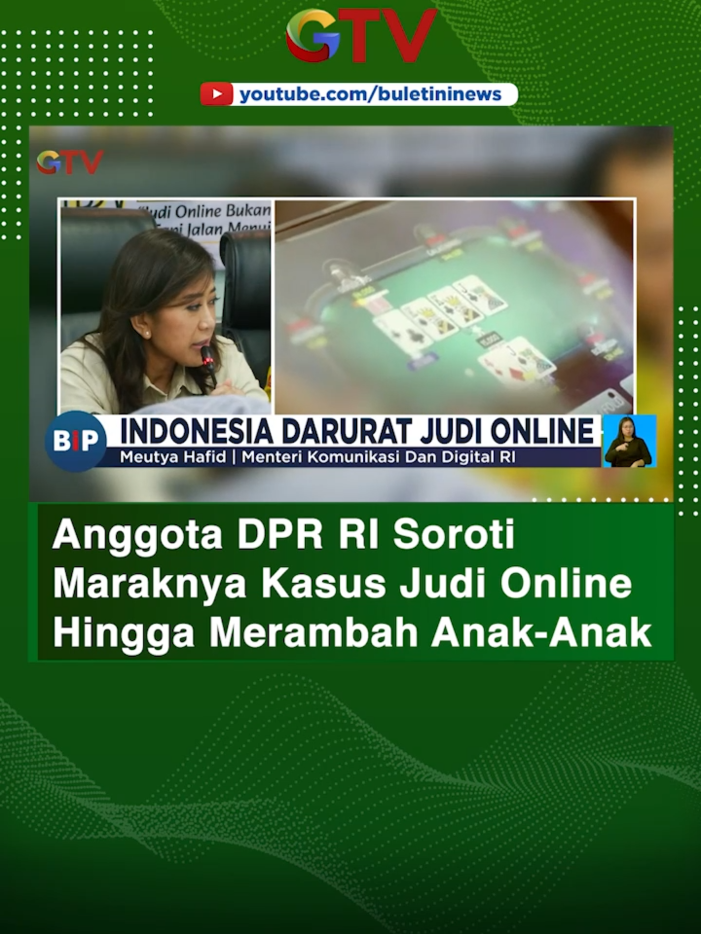 Anggota DPR menyoroti maraknya kasus judi online di tanah air. Indonesia dinilai darurat judi online karena jumlah pemainnya semakin meningkat hingga merambah ke anak-anak. Bahkan perputaran uang judi online mencapai Rp600 triliun. NNN Selegkapnya: https://www.youtube.com/@BuletiniNews/videos #BuletiniNews #BuletiniNewsPagi #JudiOnline #DPRRI #Judol