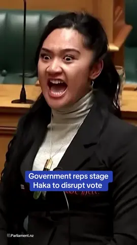 New Zealand's parliament was briefly suspended after Maori members staged a haka to disrupt the vote on a contentious bill that would reinterpret a 184-year-old treaty between the British and Indigenous Maori. 🎥Parliament.nz  #newzealand #maori #vote #haka #news 