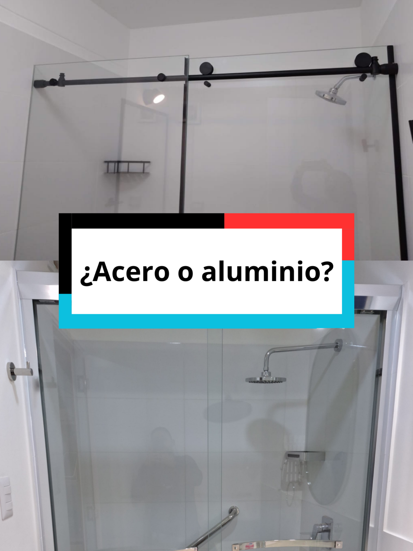El acero ofrece máxima resistencia y  aluminio durabilidad.⚫🩶 #hogardulcehogar #espejos #minimalist #mampara #puertadeducha #baños #ducha #sistem #euro #iluminacion #aluminio #acero #durabilidad #resistencia