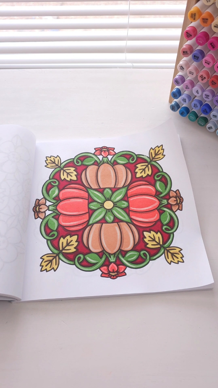 Part 8 of Fall coloring! Enjoy!  ✨️If you're interested in the books or supplies I use, the link is in my bio.✨️ #color #coloring #colorwithme #coloringbook #colouring #colouringbook #colortok 