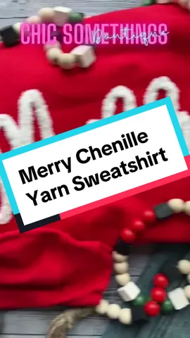Merry chenille yarn sweatshirt 🎄 #SmallBusiness #yarn #crafting #craftersoftiktok #craftlife #embroidery #chenilleyarnsweatshirt #justacraftymama #momlife #embroiderymachine 