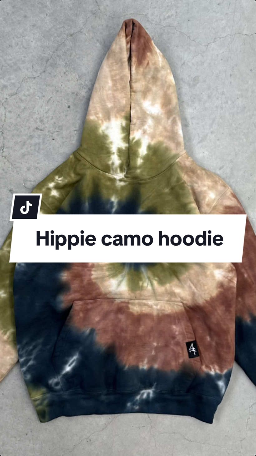 HIPPIE CAMO HOODIE🌲 AVAILABLE TILL SUNDAY:) the classic spiral on these heavyweight hoodies is deceivingly hard. I go through about four bottles of dye and the tedious part is going between each and every fold making sure the spiral is fully saturated. I love how these are coming out though. What do you think?!🤔 links in bio!