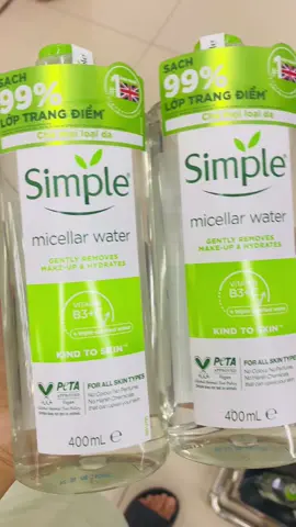 NƯỚC TẨY TRANG SIMPLE 400ml #nuoctaytrang #taytrangquocdan #micellarwater #simple #salegiuathang #tiktokshopvn #bnpshop 