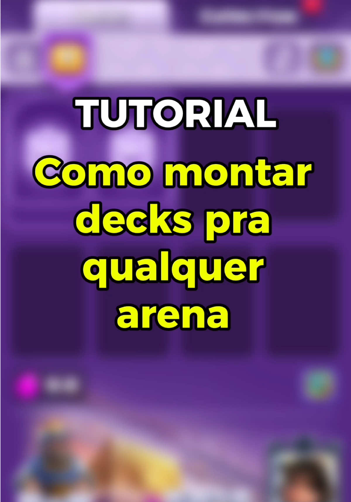 Tutorial de como montar decks pra qualquer arena Explicação dos tipos de cartas: Win Condition = Condição de Vitória É a carta que você usa pra dar dano direto na torre do seu adversário. Exemplo: Corredor, barril de goblins, gigante, quebra muros, aríete de batalha, etc... Defesa Aérea Cartas que dão dano em tropas aéreas. Exemplo: Mago, Arqueiro Mágico, Tesla, Pirotécnica, Executor, etc... Tank Killer Cartas que matam 
