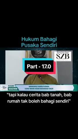 Topik Dalam Set 20 : Prosedur Pengurusan Pusaka - Memahami Sijil Faraid, Siapa Boleh Mohon, Penyata Pembahagian, Keperluan Adanya Sijil Faraid, Hibah Takaful, Praktis Baru Di Mahkamah, Mesti Cari Orang Masjid, Prosedyr Dalam Mahkamah, Lelaki Berpoligami, Perintah Mahkamah Salah, Timbul Kesangsian Dan Kepentingan Ilmu. - Part 17.0 #faraid #urus #harta #Pusaka #waris #keluarga #family #ilmu #info #tazkirahringkas #tazkirah  #fypシ゚ #fypp #fyp 