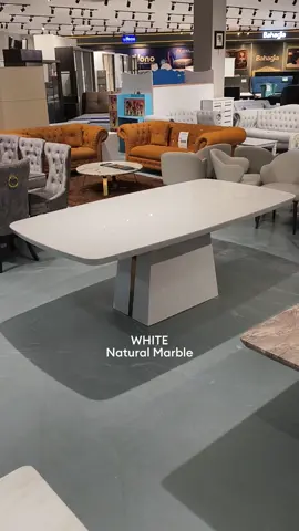 New Dining Table🙌🏻 ✨WHITE NATURAL MARBLE✨ #Diningset #perabotbahagia #bahagiafurniture #tiktokshop #fyppppppp #fypageシ #diningtable 