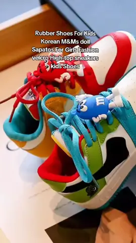 Rubber Shoes For Kids Korean M&Ms doll Sapatos For Girls Fashion velcro High-top sneakers kids Shoes #rubbershoeskids  #sportshoeskids  #rubbershoeskidsunisex  #snekerskids  #CapCut 