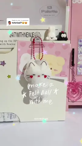 Replying to @zira_ felt doll diy!🐈💕🪡🧵 #DIY #felt #craft #tutorial #fypage 
