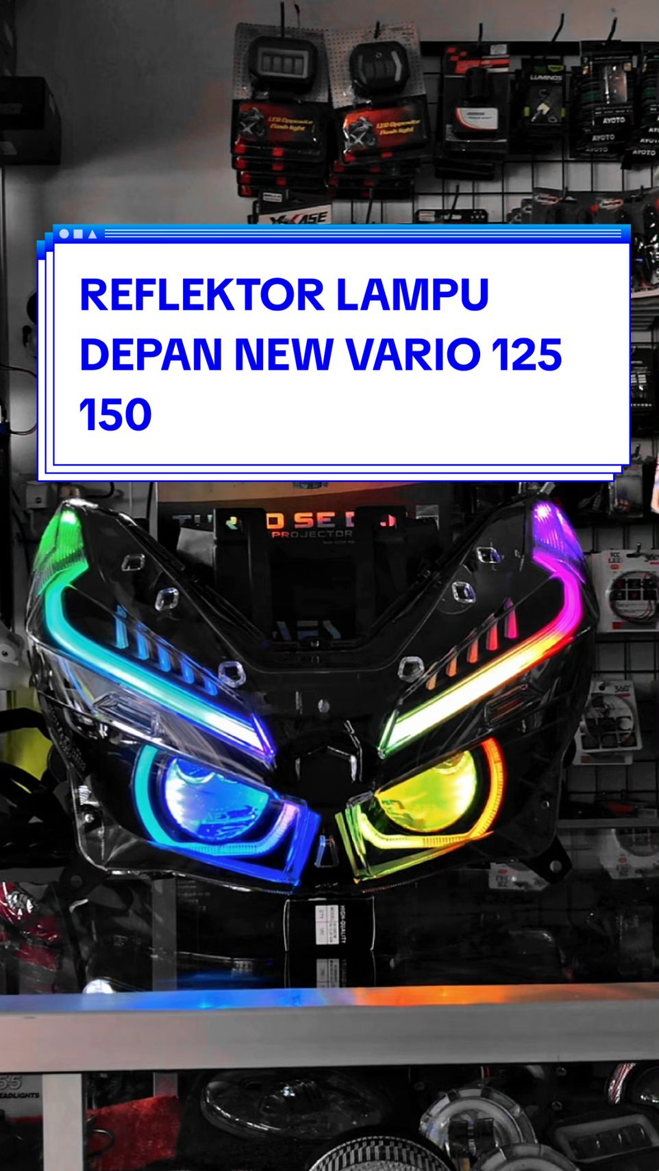 Siap kirimmm boskuu!!  Project billed full set reflektor NEW VARIO 125 150 custom billed AES TURBO SE DLB 2,5 inch LB 65 watt, HB 75 watt dilengkapi dengan Shroud BMW RGB, Devil RGB, dan Alis RGB mode belang terbaru #vario125150new #vario125lednew #vario150lednew #vario125new #vario150new #vario125modifikasi #vario150modifikasi #variolednew #vario125150lednew #vario125indonesia #vario150indonesia #HEADLAMP #AES #bullaesindonesia #BULLAES #turbosedlb #turbosedlb #vario #variomodifikasi #varioindonesia 